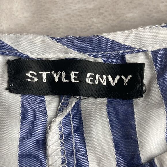 STYLE ENVY M Striped Oversized Long Ruffled Sleeves Blouse - Picture 10 of 12